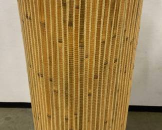 Vintage Handmade Bamboo Basket, Lidded
