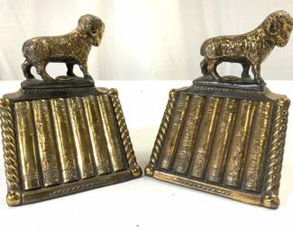 FORDHAM UNIVERSITY Vtg Pr Gilt Iron Ram Bookends
