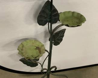 Vintage Green Metal Standing Candle Holder 2.6ft
