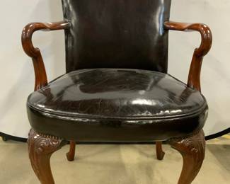 AntiqueBall & Claw Foot Armchair W Patent Leather
