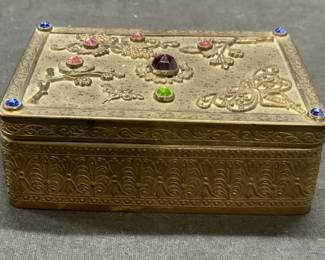 1920s E & JB Empire Art Gold Jewelry Box
