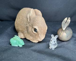 4 VTG Sandicast, Dansk, Swarovski & Jade Rabbits