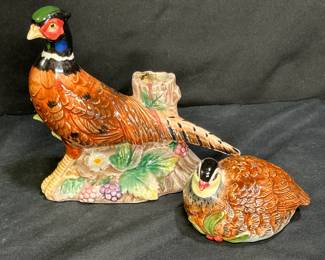 VTG Fitz & Floyd Candle Holder & Quail Salt Shaker