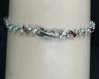 Vintage Amethyst Necklace & Tennis Bracelet Set
