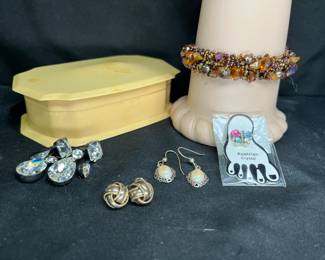 Bracelet, Earrings, Charm, & Box