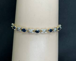 Emerald & Diamond Sterling Tennis Bracelet