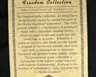Harley Davidson 1999 Freedom Collection Knife Wooden Wall Plaque & Hardware