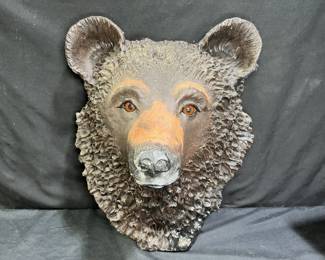 Signed Hand Sculpted Bear Wall-Hanging