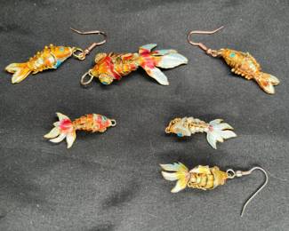 6 Piece Articulated Fish for Necklace or Earrings