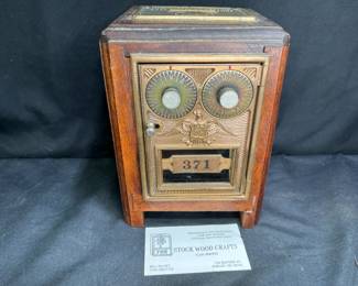 Vintage Postal Service PO Box Door Coin Bank