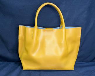 Yellow Co-Lab Leather Hand Bag & Removable Bag

