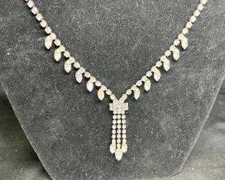 VTG Rhinestone Choker, Bracelet & 2 pair Earrings