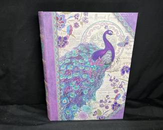 Peacock Faux Book Storage Box