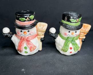 Vintage OCI Snowmen Salt & Pepper Shakers