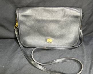 Black Coach Leather Cross Body Should Bag