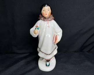 Vintage Lomonosov Porcelain Inuit Girl
