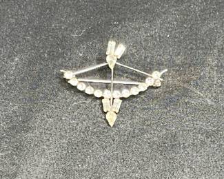 Sterling Silver Rhinestone Brooch