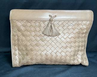 Bottega Veneta Intrecciato Tan Leather Clutch
