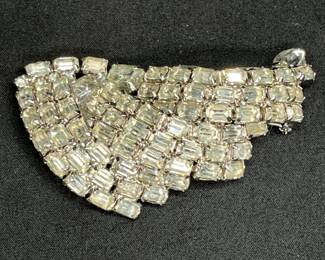 Kramer & Gale Rhinestone Brooch & Clip On Earrings