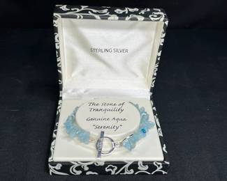 Aqua & Sterling Serenity Bracelet
