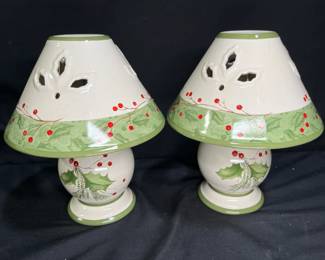 2 Lenox Holiday Gatherings Tea Light Lamps