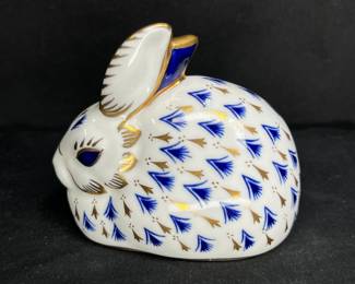 Royal Crown Derby Porcelain Rabbit Figurine