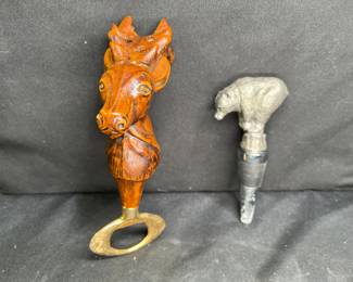 Stag Bottle Opener & Bear Wine Stopper