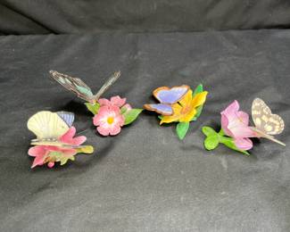 4 Porcelain "The Butterflies of the World"