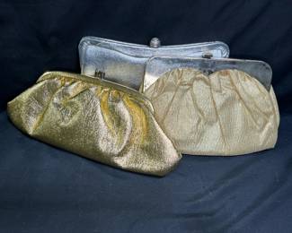  3 Gold & Silver Metallic Sheen Clutches