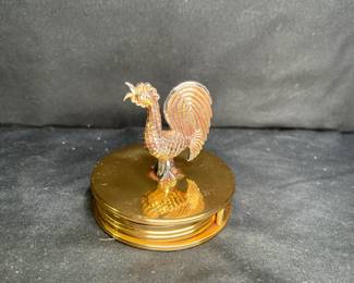 Vintage Brass Rooster Folding Magnifying Glass