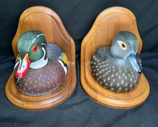 Pair M/F Mallard Duck Book Ends