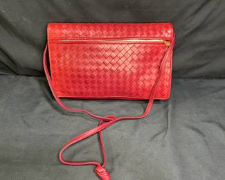 Bottega Veneta Burgundy Intrecciato Hand Bag