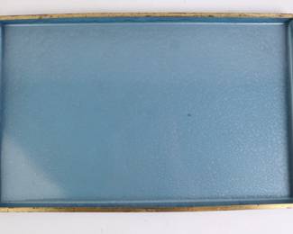 Lot 9944 Vintage Blue Metal Moire Glaze Kyes Tray