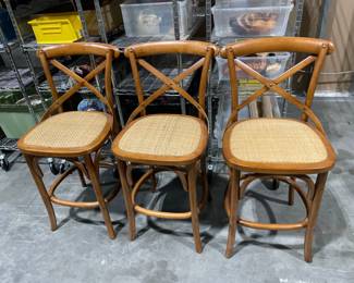 Lot 9803 Set of 3 Ballard Designs Constance Counter Stools