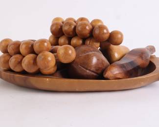 Lot 8114 Vintage Monkey Pod Wood Fruit Bowl