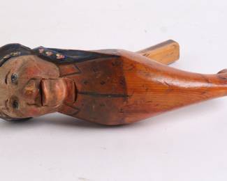 Lot 7610 Vintage Hand Carved Wooden Hand Nutcracker