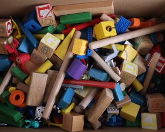 Lot 9995 Box of Vintage Blocks  Toys