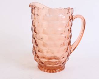 Lot 7615 Vtg 50oz Peach Glass Whitehall Pitcher by Colony