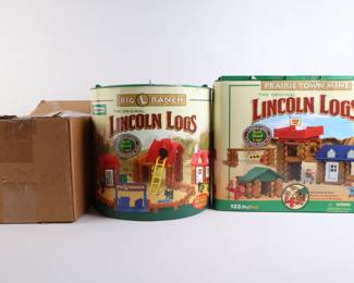 Lot 9999 Lot of Vintage Wooden Lincoln Logs