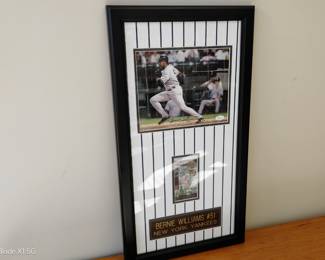 Lot 9151 JSA Certified Framed Bernie Williams 51 NY Yankees Signed Photo and World Series Game Ticket Baseball