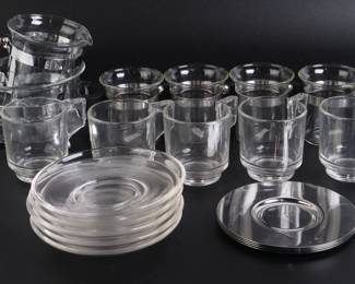 Lot 9147 Bodum Espresso Glasses Set  Extra Set of 5 Italy Glass Cups and Saucers
