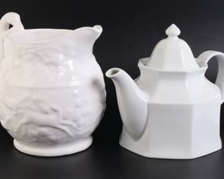 Lot 8132 White Savoir Vivret Maison Blanche Tea Pot  White Lugarte Pitcher Made in Portugal