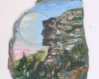 Lot 9818 Painted Slate Art  Chimney Rock NC