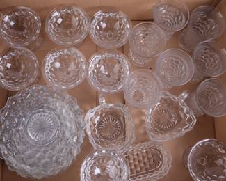 Lot 9843 Lot of Fostoria American Clear  Glass Dishware  25pcs