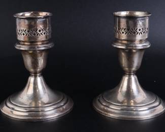 Lot 9825 Gorham Sterling Candlestick Pair  Weighted