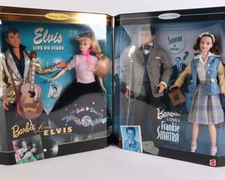 Lot 8126 Barbie Collector Edition Dolls  Elvis  Frank Sinatra