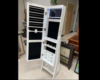Lot 7651 Songmics Dressing Mirror Jewelry Cabinet Storage Organizer Armoire