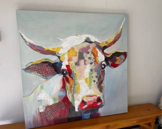 Lot 9625 50square Cow Canvas Art