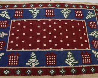 Lot 9827 Woven Holiday Rug  Wool