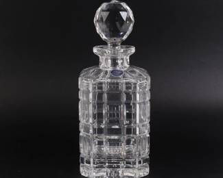 Lot 8118 Thomas James Window Square Full Lead Crystal Glass Decanter  Barware